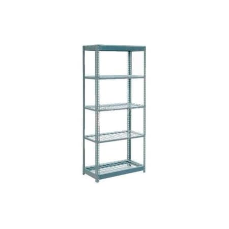 Heavy Duty Shelving 36W X 18D X 96H With 5 Shelves - Wire Deck - Gray